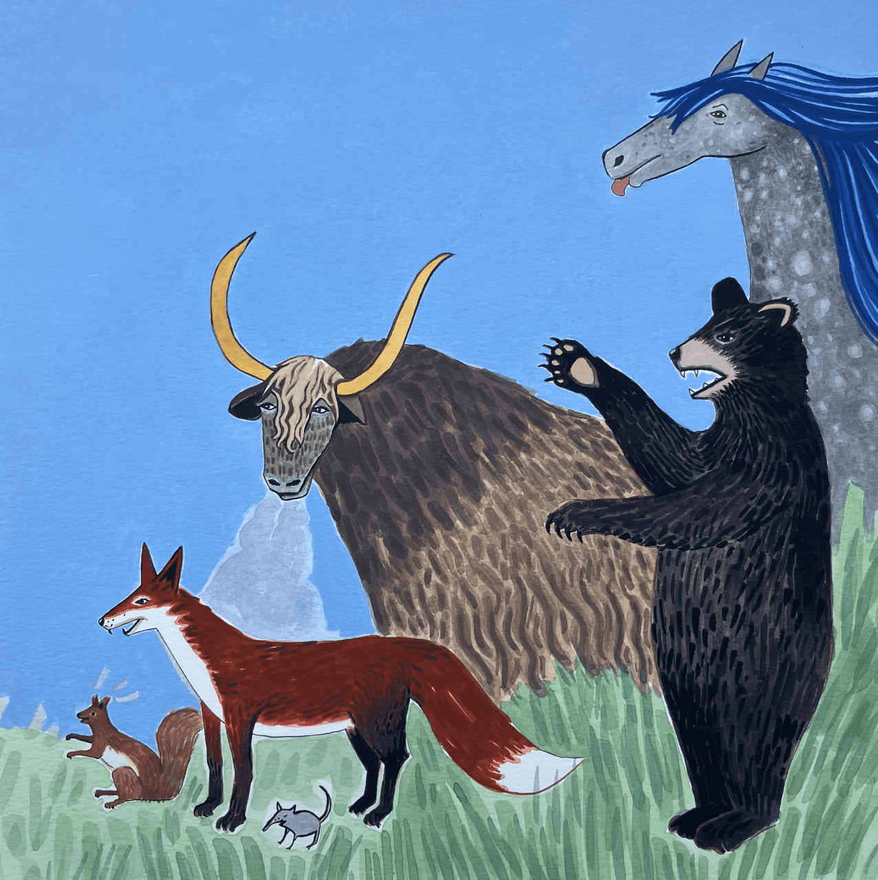 The animals gathering