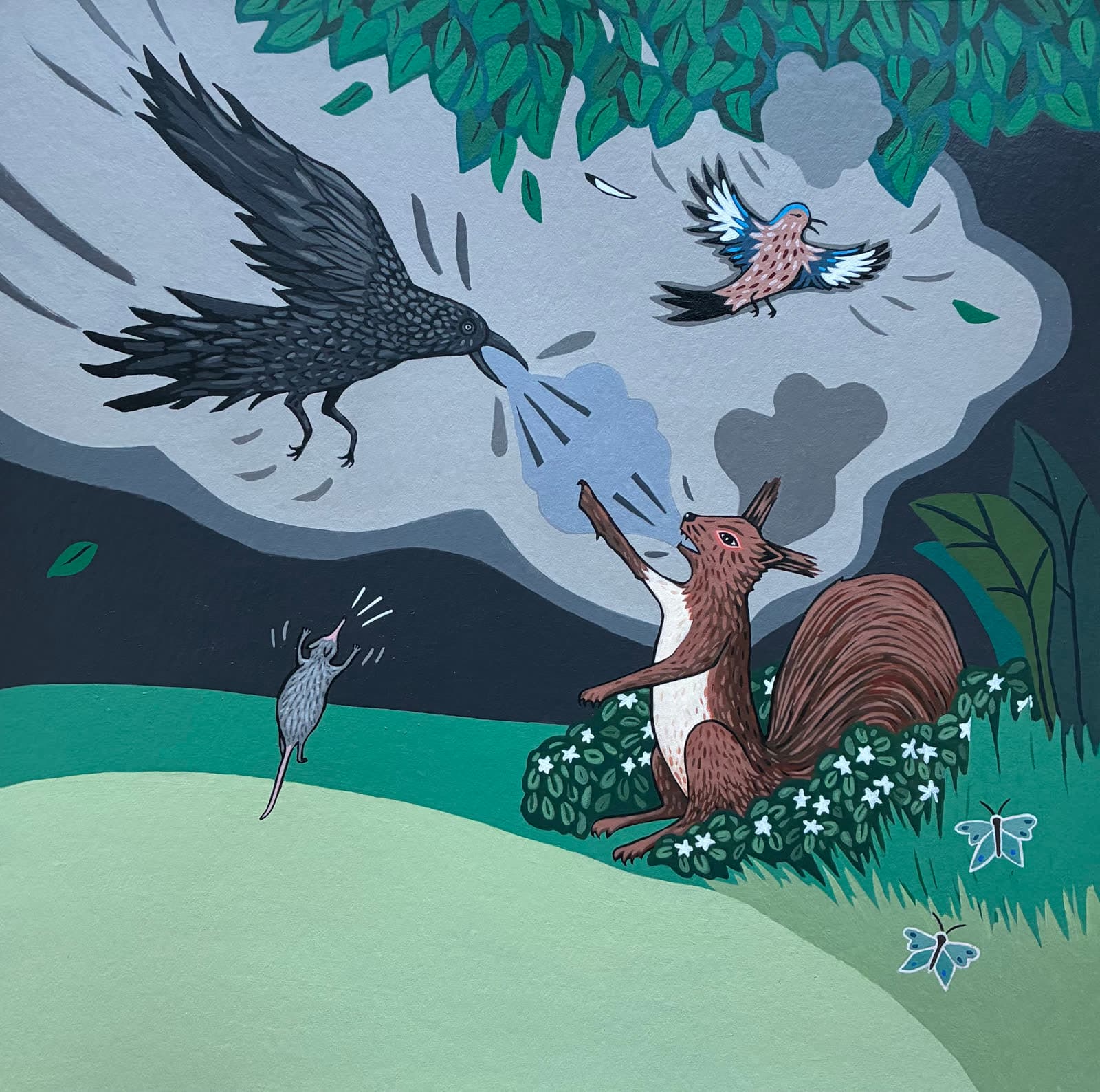 Animals coming together